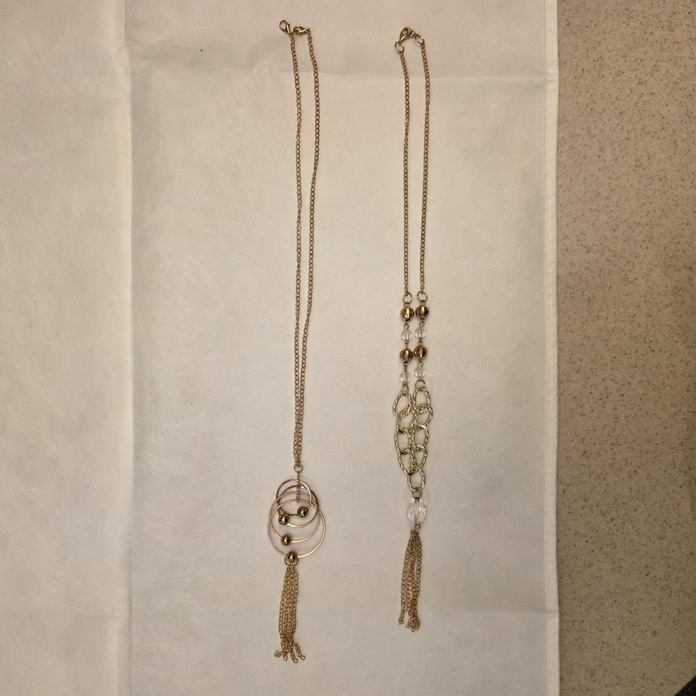 Elegant Gold Tassel Necklace Set